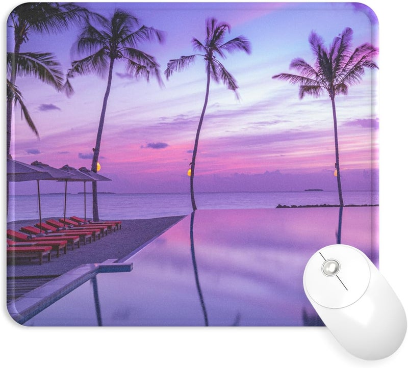 eulps Mouse Pad with Stitched Edge, Multiple Patterns Computer Mouse Pads with Non-Slip Rubber Base, Washable Cloth Mousepad, for Gaming, Laptop, PC (Violet Dusk) - Image 1